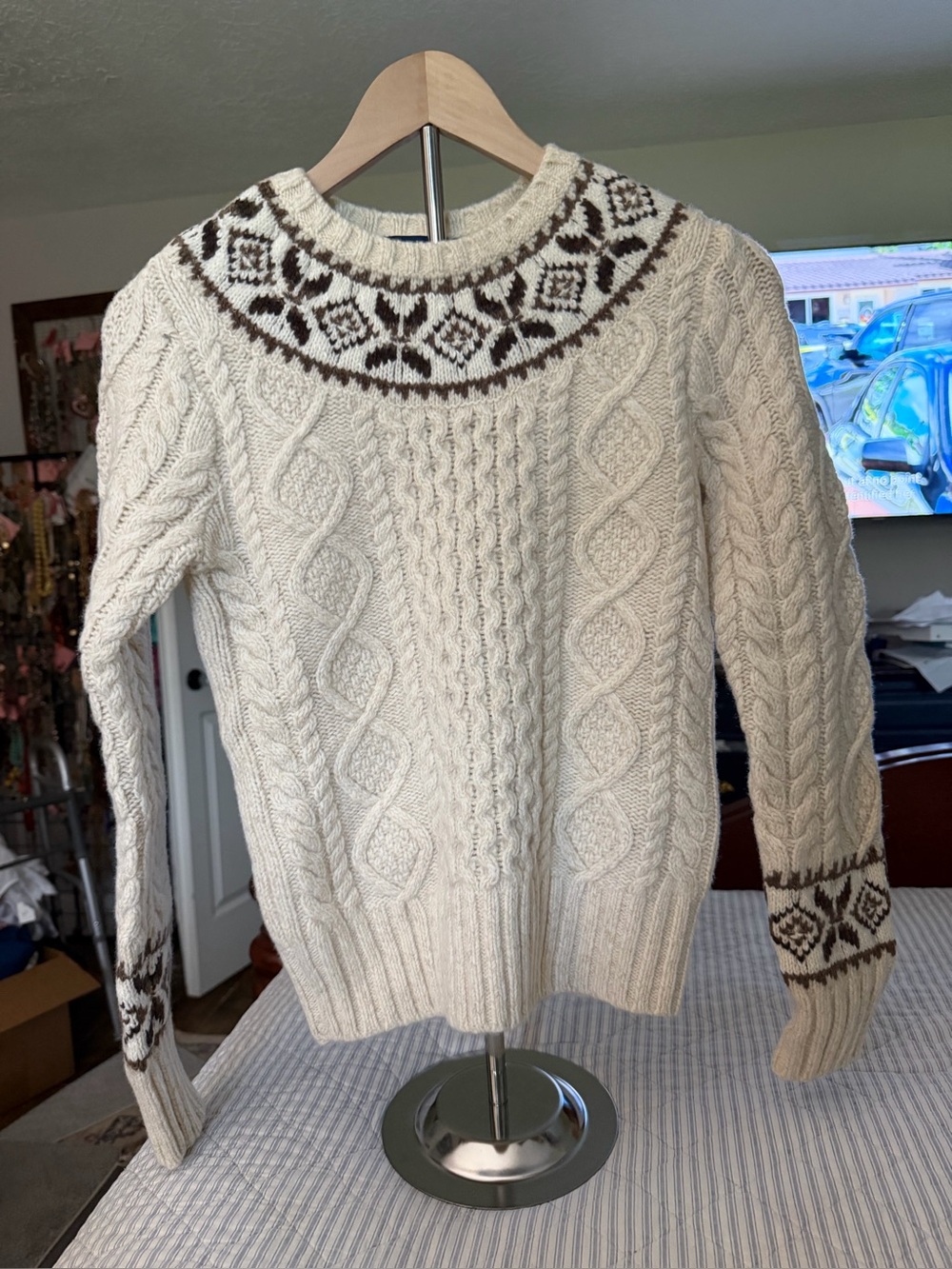 Polo Ralph Lauren Fair Isle Aran Cable Knit Sweater 

premium Ralph Lauren